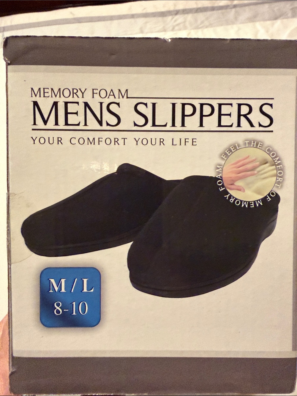 Men’s memory foam slippers size 8-10 - Picture 2 of 3